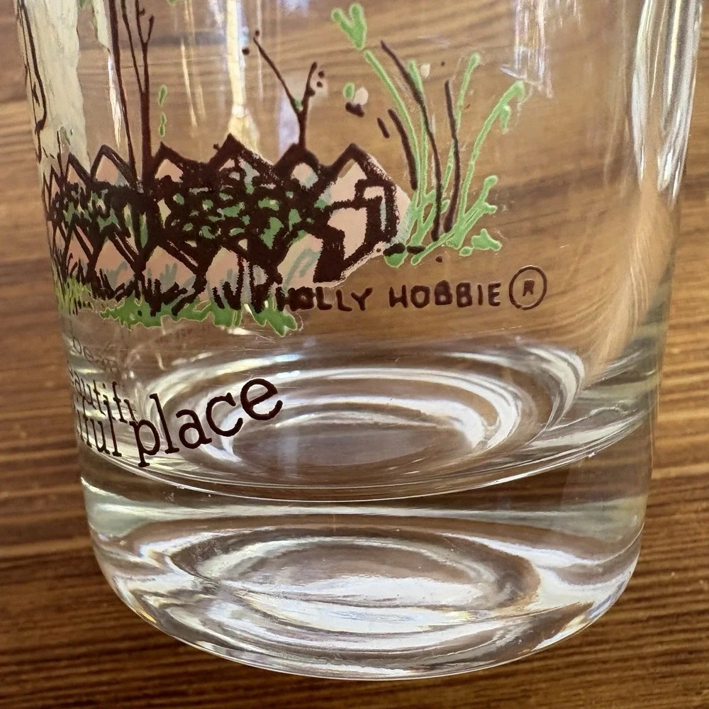 Vintage Holly Hobbie American Greetings Set of 2 Drinking Glasses Tumblers